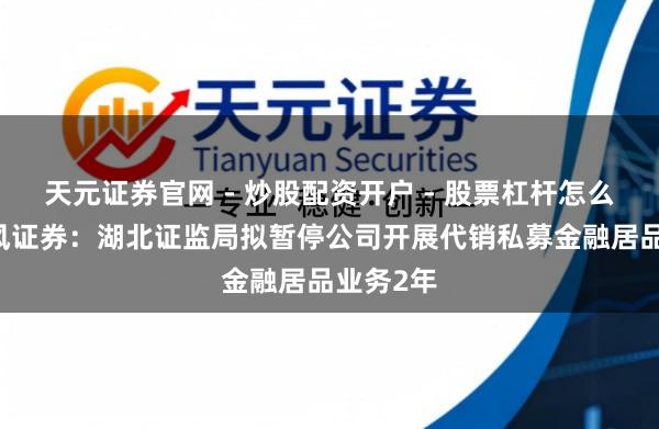 天元证券官网 - 炒股配资开户 - 股票杠杆怎么注册 天风证券：湖北证监局拟暂停公司开展代销私募金融居品业务2年