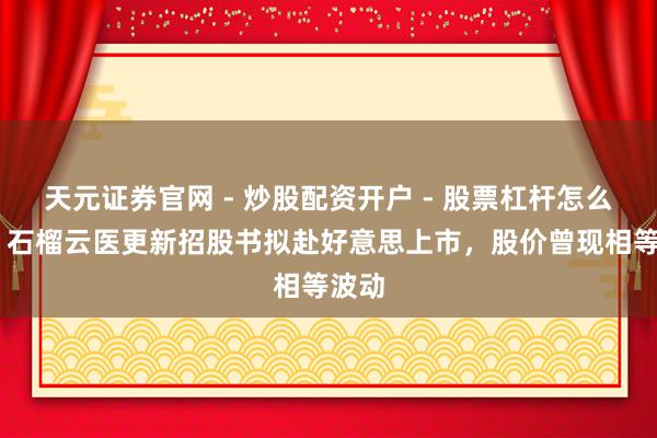 天元证券官网 - 炒股配资开户 - 股票杠杆怎么注册 石榴云医更新招股书拟赴好意思上市，股价曾现相等波动